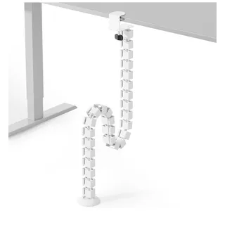 Photo of PEGZONE Under Desk Clamp-On Cable Organizer Spine, Adjustable, White 53 in