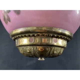 Photo of Art Nouveau Pink Moonlight Lamp Hanging Pendant Light with Floral Design