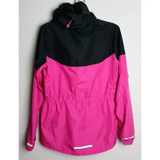 Photo of Nike Womens Windrunner Running Jacket Pink Black Colorblock Hooded Medium