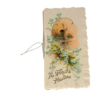 Photo of Antique The Worlds Holiday Booklet Edith Rutter Poem Leathman Windmill Victorian Ephemera Early 1900s Holiday Booklet Antique Victorian Ephemera