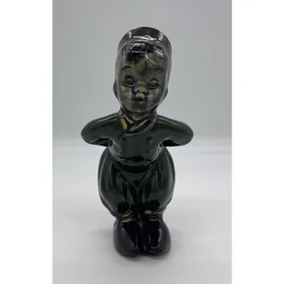 Photo of Vintage Bellhop Bellboy Ceramic Glazed Figurine 6.5” Tall