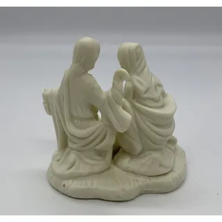 Photo of White Small Nativity Scene Christmas Holiday Jesus Mary Joseph