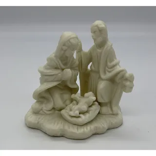Photo of White Small Nativity Scene Christmas Holiday Jesus Mary Joseph