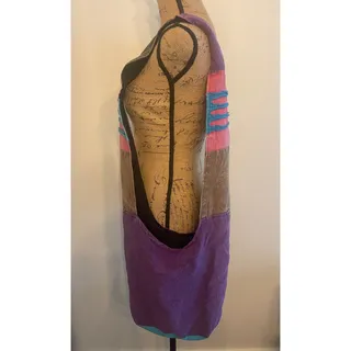 Photo of Boho Sun Crossbody Patch Work Sack or Bag Hippie Vibe Made in Nepal No Zipper