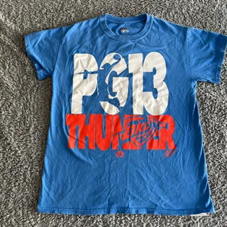 Photo of Majestic NBA Oklahoma City Thunder Paul George "PG13" T-Shirt Mens S - EUC