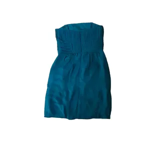 Photo of Shoshanna Teal Strapless Pleated Cocktail Mini Dress Size 6 NWT