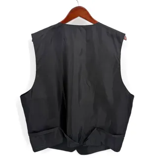 Photo of Stevan Land Mens XL Silver Gray Satin Tuxedo Vest Formal Wedding Waistcoat