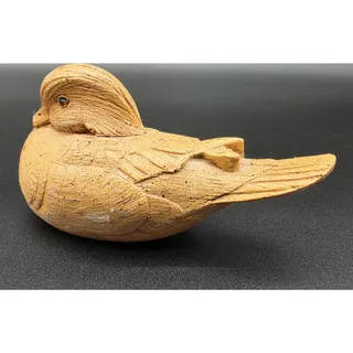 Photo of Vintage Faux Wood Resin Duck Figurine & Decorated Murex Seashell Pair