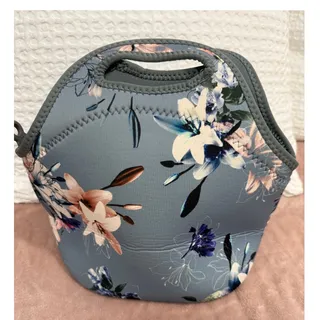Photo of BUILT Gourmet Getaway Lunch Bag Lush Flower Insulated Neoprene Reusable Washable