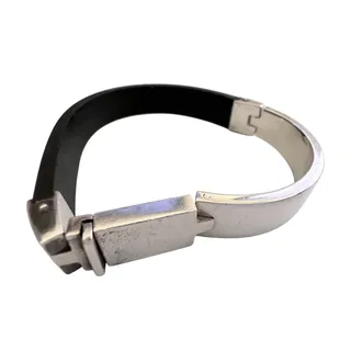 Photo of Gucci Rubber and Sterling Silver ID Bracelet- Full Inclusion