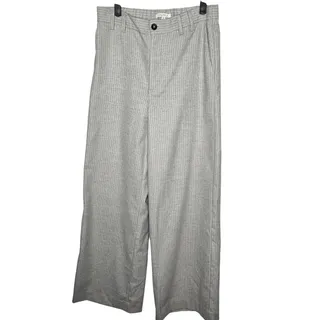 Photo of Z Supply Evette Pinstripe Pant Sea Salt Gray Wide Leg Trouser Medium NWOT