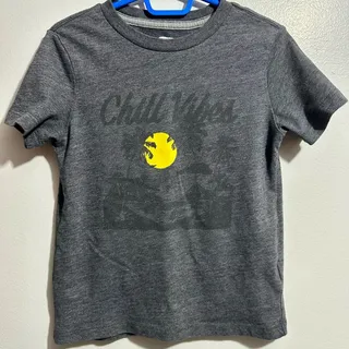 Photo of Old Navy Gray Tee with Yellow Graphic Chill Vibes Size XS (180)
