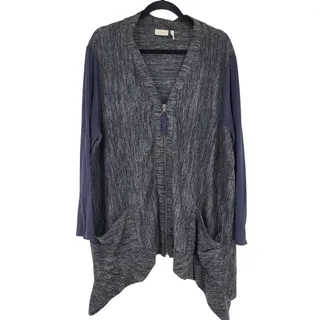 Photo of LOGO Lori Goldstein Knit Cardigan with Faux Suede Sleeves Size 2X Sweater