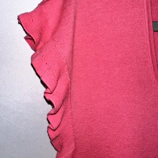 Photo of Talbots Plus Pink Scoop Square Neck Ruffle Cap Sleeve Sweater Size 1X