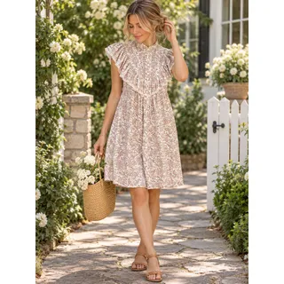 Photo of VINTAGE JCPENNEY Floral Prairie Cottagecore Midi Dress Union Made Size Medium