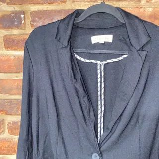 Photo of Philosophy Black Ponte Knit Stretch One Single Button Blazer Jacket Size Medium