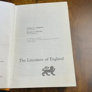 Photo of The Literature of England. Volume 2 5th Edition. Hardcover. Anderson & Buckler