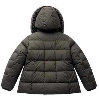 Photo of How Dare U Women’s Medium Olive Puffer Coat Faux Fur Hood Winter Jacket
