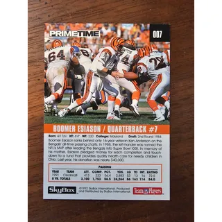 Photo of Boomer Esiason 1992 Skybox Primetime #7 - Cincinnati Bengals - NFL - Fresh Pull