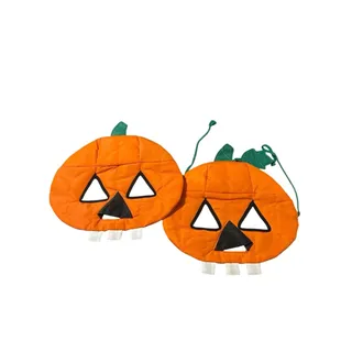 Photo of Vintage 1987 Hallmark Padded Fabric Pumpkin Mask / Hanging Decoration (Set of 2)