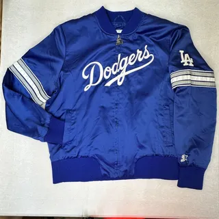 Photo of VTG 80s 90s Starter LA Dodgers Satin Jacket Full Zip Blue - Large
