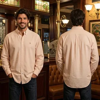 Photo of Vintage Polo Ralph Lauren 80s Striped Button Shirt Mens XL 15.5 33 Orange White