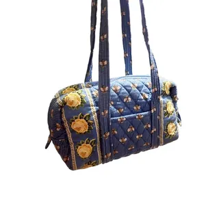 Photo of Vintage RETIRED Vera Bradley Blue Bee Quilted Barrel/duffel Mini Bag