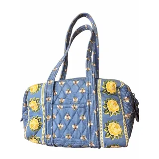 Photo of Vintage RETIRED Vera Bradley Blue Bee Quilted Barrel/duffel Mini Bag