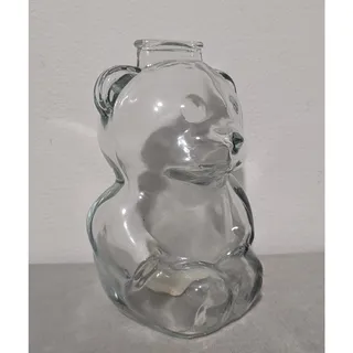 Photo of Vintage Anchor Hocking Clear Glass Teddy Bear Coin Bank 6" Mid Century Penny Jar