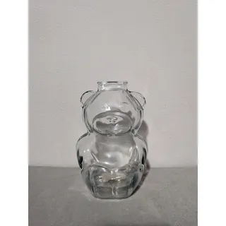 Photo of Vintage Anchor Hocking Clear Glass Teddy Bear Coin Bank 6" Mid Century Penny Jar