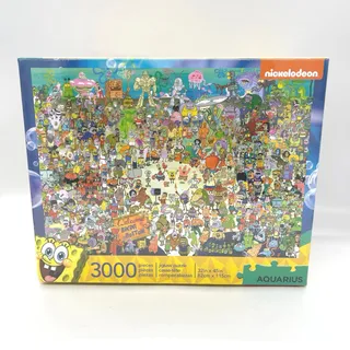 Photo of Aquarius Nickelodeon Sponge Bob Square Pants 3000 Piece Jigsaw Puzzle 32x45 