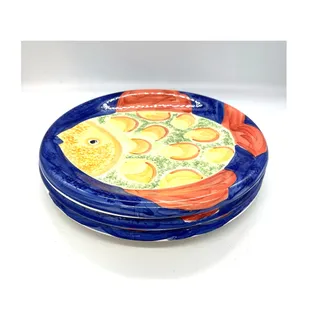 Photo of Bella Ceramica Gone Fishing Set of 3 Dinner Plates 10.5" Tropical Fish