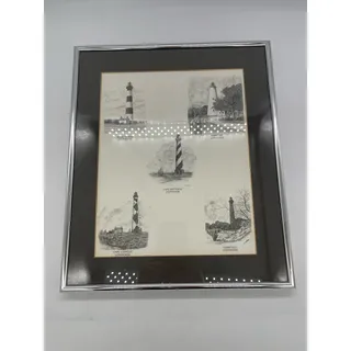 Photo of Cotton Ketchie NC Lighthouse Composite of 5 Nautical Art Prints c. 1981