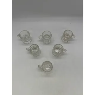 Photo of Vintage Clear Federal Glass Small Mini Beer Mug Shot Glass Set of 6
