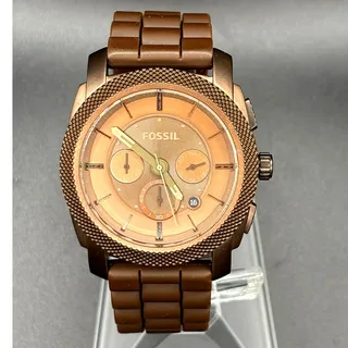 Photo of Fossil Machine FS4702 Chronograph Brown 45mm Men’s Watch Silicone Discontinued