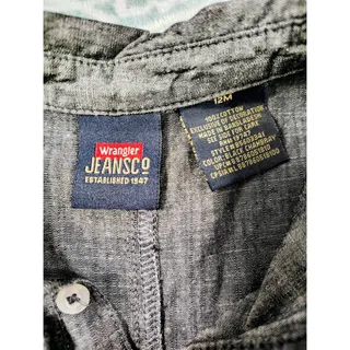 Photo of Wrangler Baby Boy Gray Linen Romper 12 Mo