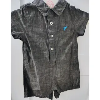 Photo of Wrangler Baby Boy Gray Linen Romper 12 Mo