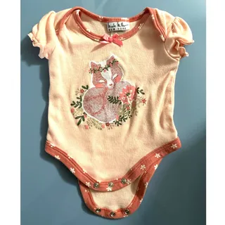 Photo of Nicole Miller Short Sleeve Graphic Bodysuit Infant Girls Size 0/3 Months Peach