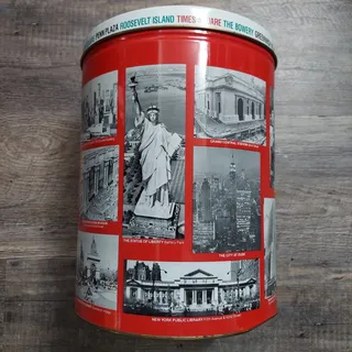 Photo of Vintage I Love New York City Landmark Photos 4 Gallon 10"W x 12"H Tin Can