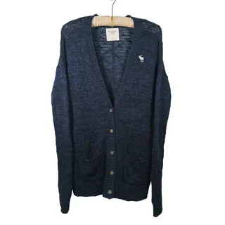 Photo of Vintage Y2K Abercrombie & Fitch V-neck Cardigan Womens XS/S Blue Moose Preppy
