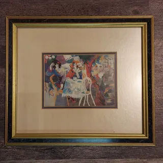 Photo of Isaac Maimon "West Bank Cafe" Serigraph Print
