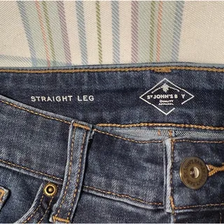 Photo of St. John's Bay Womens Straight Leg Blue Denim Jeans Size 4 Regular Fit