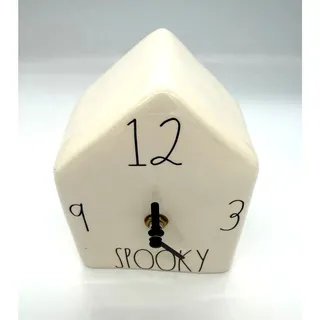Photo of Rae Dunn Artisan Collection "Spooky" Birdhouse Clock Halloween Tested & Works