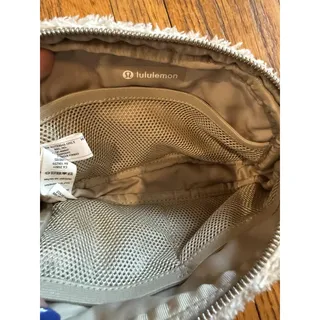 Photo of Lululemon Everywhere Belt Bag One Size Beige Fleece Sherpa Crossbody Sling Zip