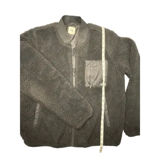 Photo of Vans Black Sherpa Fleece Jacket Full Zip Teddy Utility Pocket Streetwear