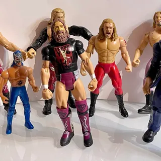 Photo of Lot of 6 WWE Wrestling Action Figures (Includes Edge, Chris Jericho, and JBL)