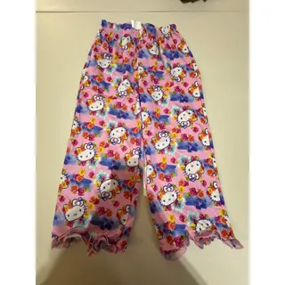 Photo of Hello Kitty Girls Pajama Pants Size 10 12 Pink Floral Lounge Sleep Pants Sanrio