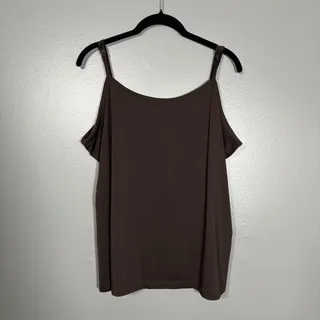 Photo of Fashion Bug Brown Y2K Tank Top Adjustable Spaghetti Strap - Women's Plus Size 1X
