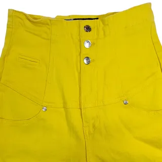 Photo of Virgin Only | Yellow, High Waist, Cropped Pants | Size 6 (Junior 7)