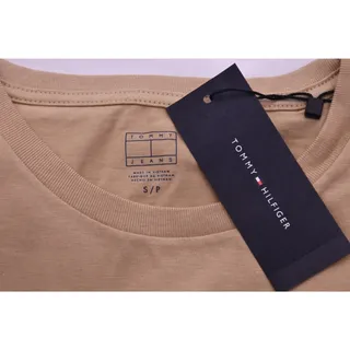 Photo of Tommy Jeans Men’s Graphic T-Shirt Size M Beige Tan Globe Logo NWT